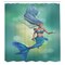 Ambesonne Underwater Shower Curtain, Mermaid Upper Body of a Woman and The Tail of Fish for Swimming Marine Life, Cloth Fabric Bathroom Decor Set with Hooks, 69" W x 84" L, Teal Pale Blue